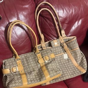 Nine West Tan and Beige Shoulder Bag Set